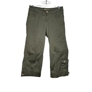 Christopher Blue Womens 4 Olive Green Stretch Crop Cargo Pants Utility Gorpcore